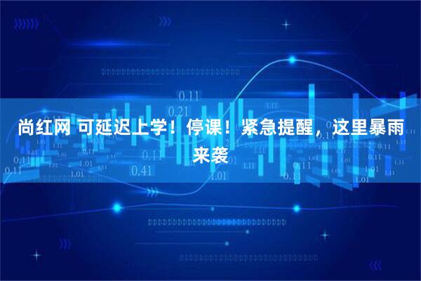 尚红网 可延迟上学！停课！紧急提醒，这里暴雨来袭
