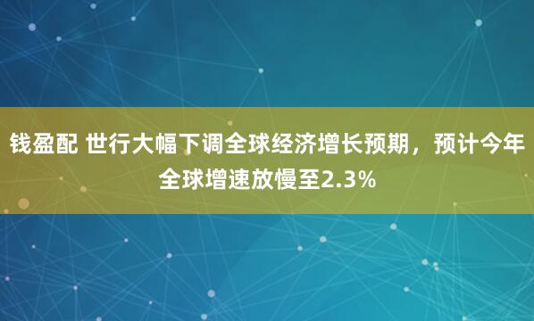 钱盈配 世行大幅下调全球经济增长预期，预计今年全球增速放慢至2.3%