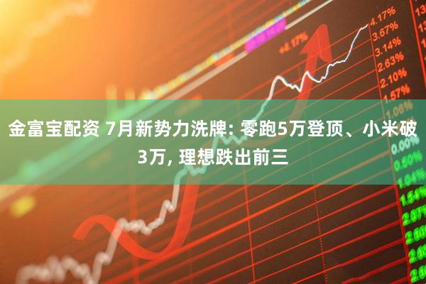 金富宝配资 7月新势力洗牌: 零跑5万登顶、小米破3万, 理想跌出前三