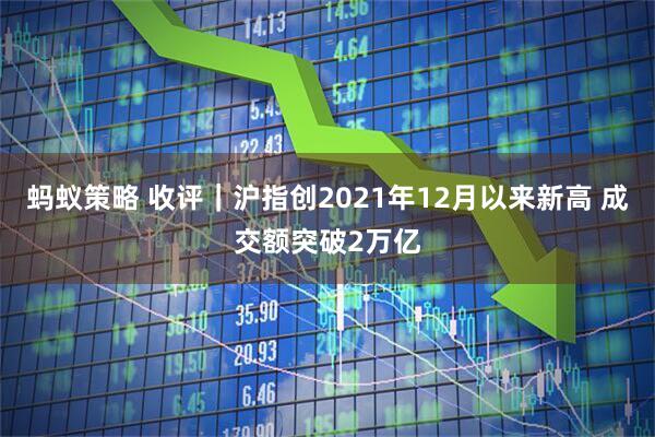 蚂蚁策略 收评｜沪指创2021年12月以来新高 成交额突破2万亿
