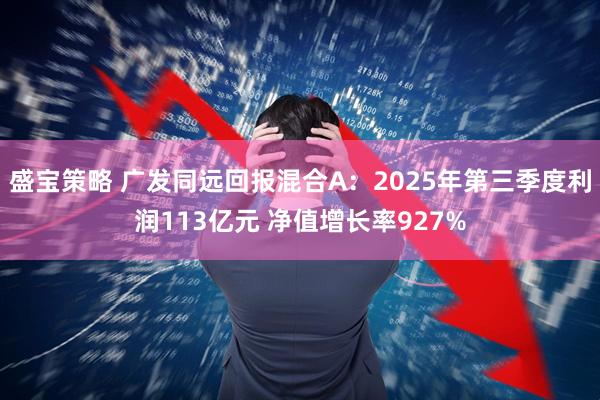 盛宝策略 广发同远回报混合A：2025年第三季度利润113亿元 净值增长率927%